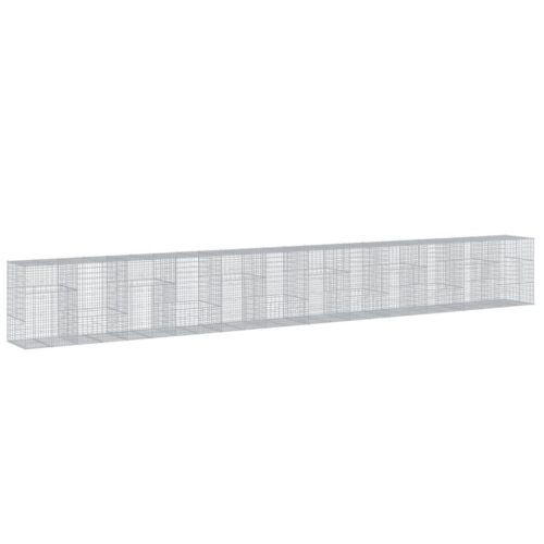 Gabion Basket with Cover 1200x100x150cm Galvanised Iron - Image 5