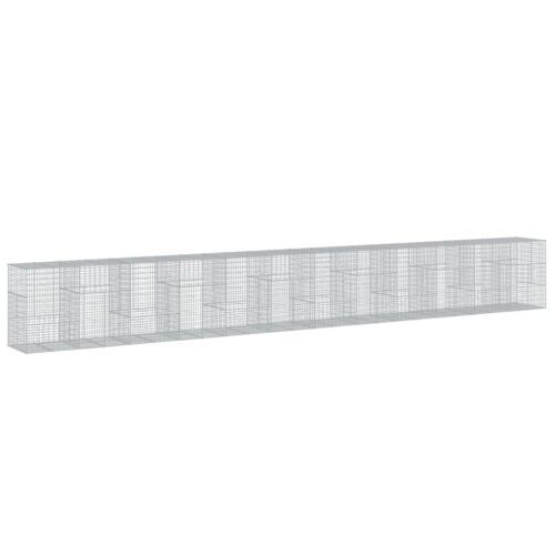 Gabion Basket with Cover 1200x100x150cm Galvanised Iron - Image 8