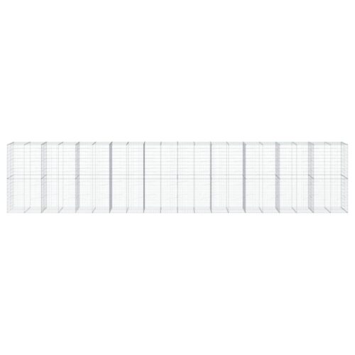 Gabion Basket with Cover 1000x100x200cm Galvanised Iron - Image 3