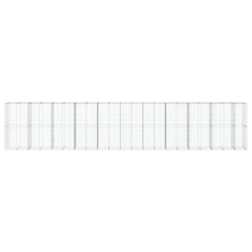 Gabion Basket with Cover 1050x100x200cm Galvanised Iron - Image 3