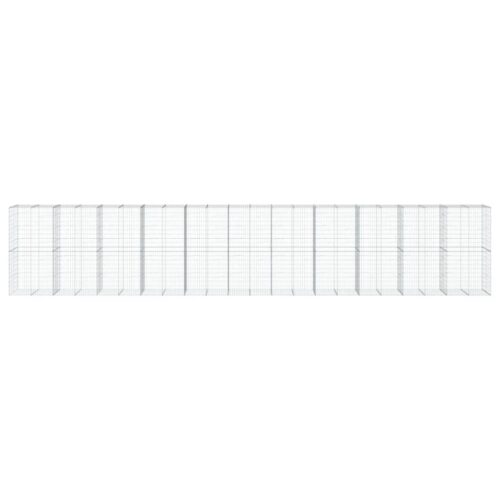 Gabion Basket with Cover 1100x100x200cm Galvanised Iron - Image 3