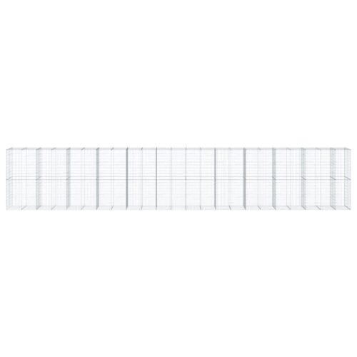 Gabion Basket with Cover 1150x100x200cm Galvanised Iron - Image 3