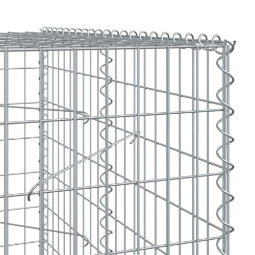 Gabion Basket with Cover 1200x100x200cm Galvanised Iron - Image 6