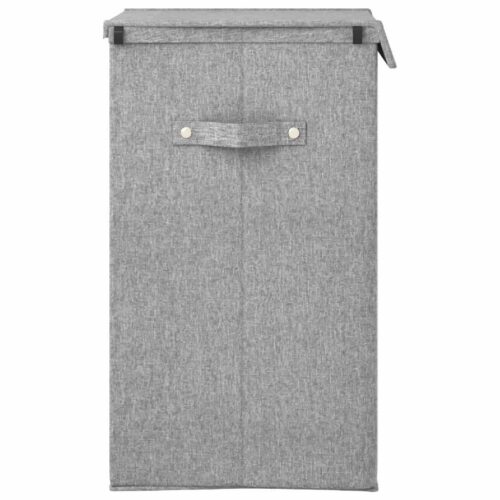 Foldable Laundry Hamper Grey 26x34.5x59.5cm Faux Linen Fabric - Image 4