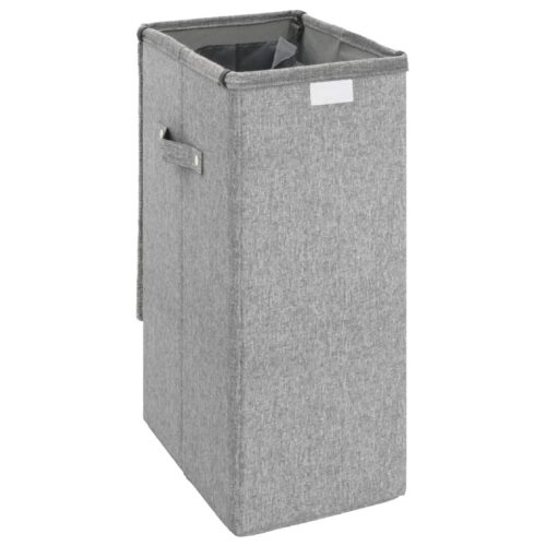Foldable Laundry Hamper Grey 26x34.5x59.5cm Faux Linen Fabric - Image 6