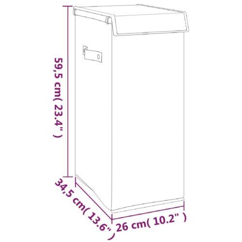 Foldable Laundry Hamper Grey 26x34.5x59.5cm Faux Linen Fabric - Image 9