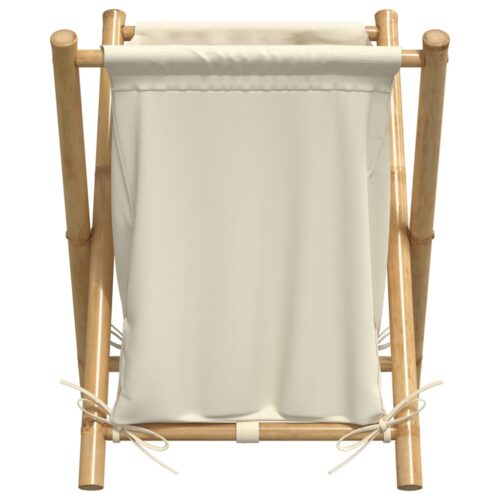 Laundry Basket Cream White 45x55x63.5cm Bamboo - Image 4