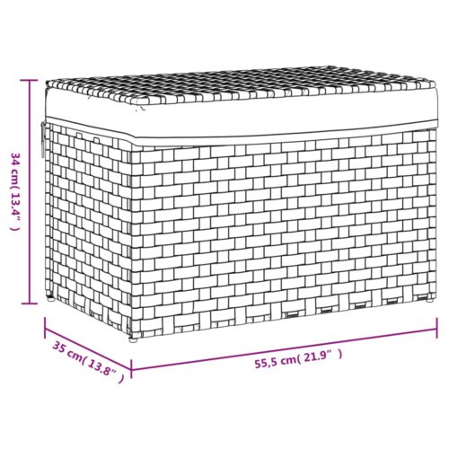 Black Laundry Hamper Wicker Rattan Basket Washing Clothes Storage Box Organiser - Image 9