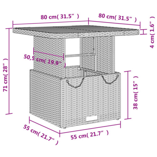 3-Piece Garden Dining Set with Cushions Grey Poly Rattan Wicker Outdoor Patio Furniture - Image 9