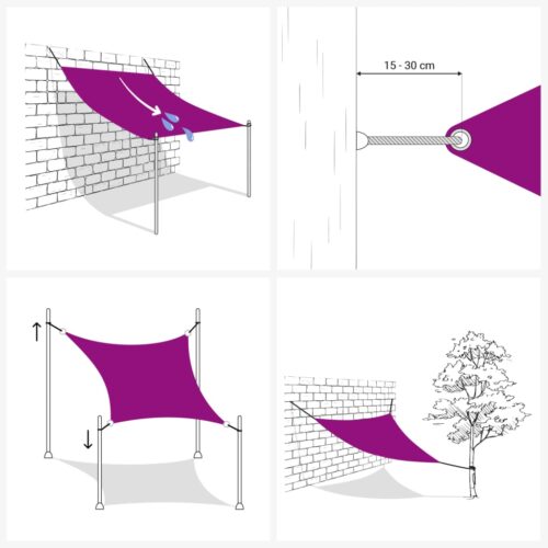 Sunshade Sail Oxford Fabric Rectangular 2.5x3.5 m Black - Image 5