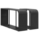 Storage Shelves 2pcs Black Poly Rattan