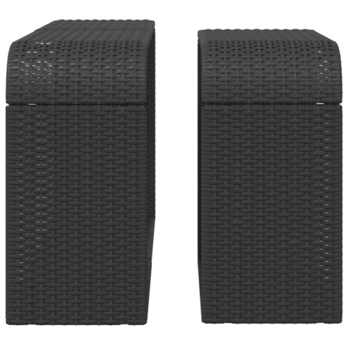 Storage Shelves 2pcs Black Poly Rattan - Image 5