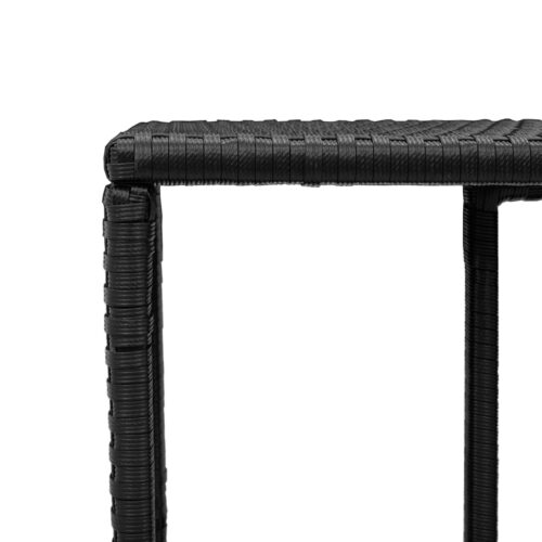 Storage Shelves 2pcs Black Poly Rattan - Image 8