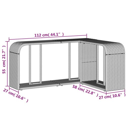 Storage Shelves 2pcs Black Poly Rattan - Image 9