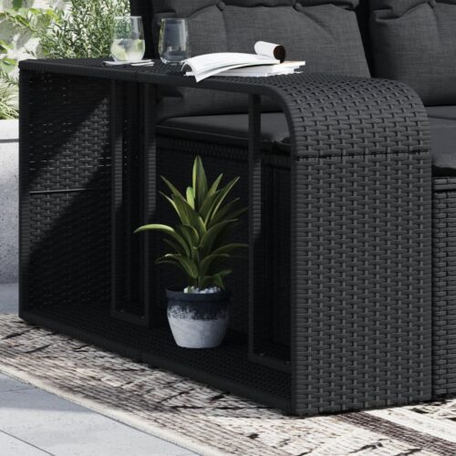 Storage Shelves 2pcs Black Poly Rattan - Image 12