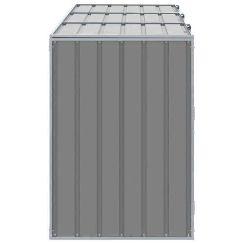 Wheelie Bin Storage for Triple Bins Grey 216x81x115cm Steel - Image 6