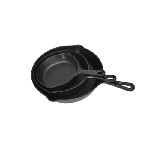 Set of 3 BBQ Steak Pans Cast Iron - Image 2