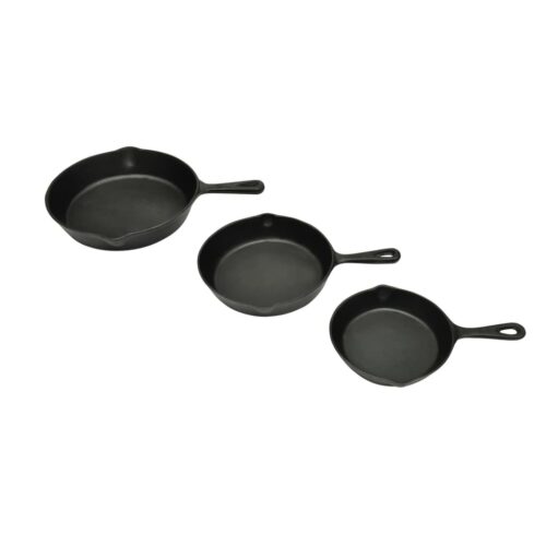Set of 3 BBQ Steak Pans Cast Iron - Image 5