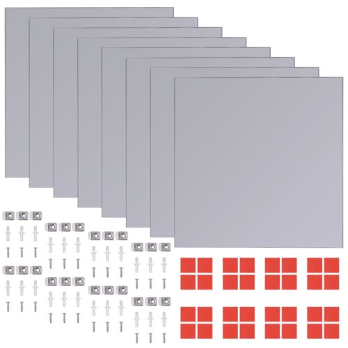 Frameless Mirror Tiles Glass 8pcs 20.5cm
