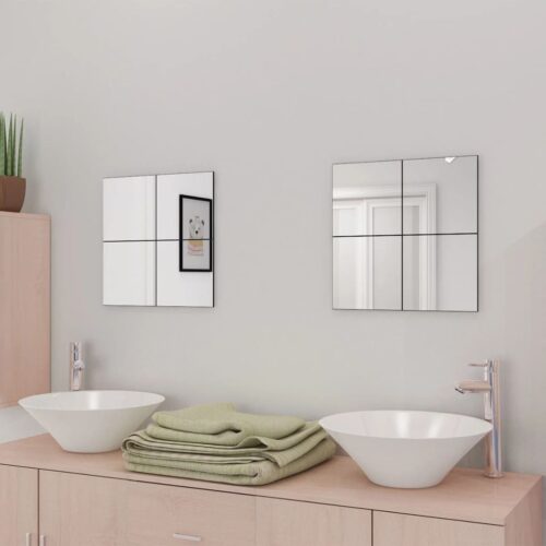 Frameless Mirror Tiles Glass 8pcs 20.5cm - Image 3