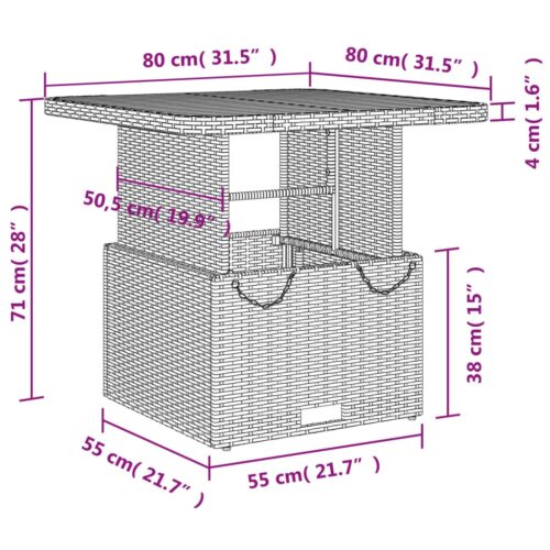 3-Piece Garden Dining Set with Cushions Grey Poly Rattan Wicker Outdoor Patio Furniture - Image 10