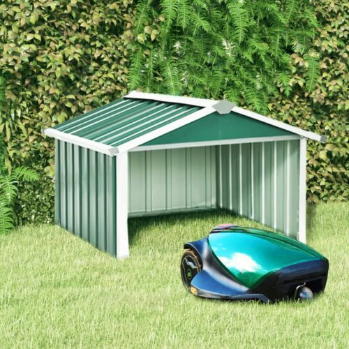 Garden Robot Lawnmower Shed 92x97x63cm Galvanised Steel Green - Image 2