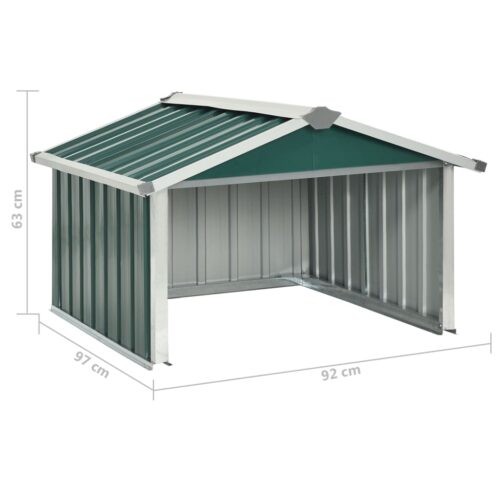 Garden Robot Lawnmower Shed 92x97x63cm Galvanised Steel Green - Image 9