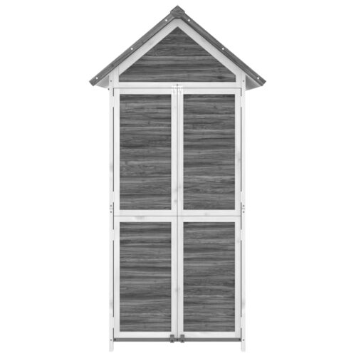 Garden Tool Shed Grey 89x52.5x175cm Solid Wood Pine - Image 4