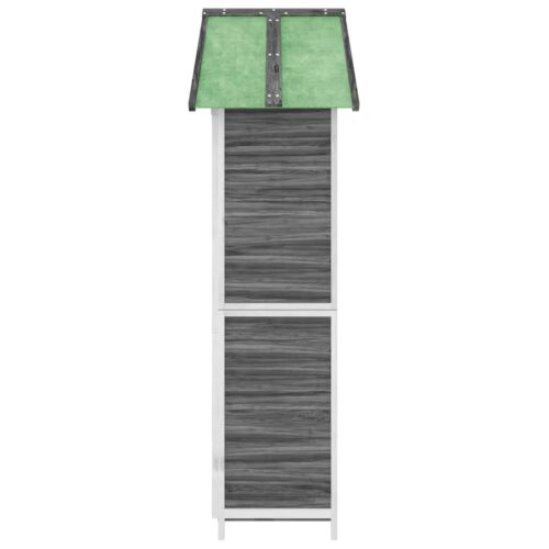 Garden Tool Shed Grey 89x52.5x175cm Solid Wood Pine - Image 6