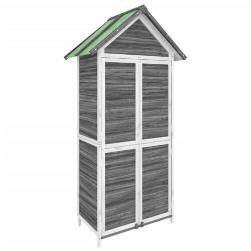 Garden Tool Shed Grey 89x52.5x175cm Solid Wood Pine - Image 10