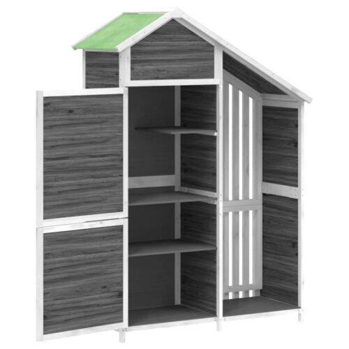 Garden Tool Shed Grey 120x53.5x170cm Solid Wood Pine - Image 5