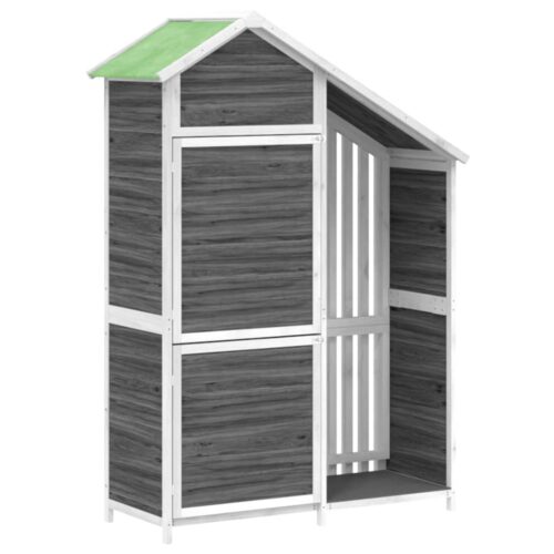 Garden Tool Shed Grey 120x53.5x170cm Solid Wood Pine - Image 10