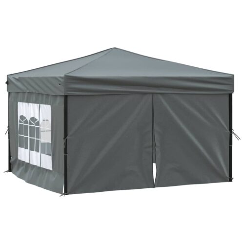Folding Party Tent with Sidewalls Anthracite 3x3M - Image 2