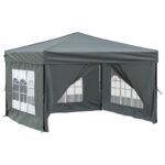 Folding Party Tent with Sidewalls Anthracite 3x3M