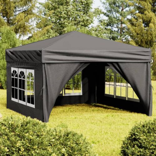 Folding Party Tent with Sidewalls Anthracite 3x3M - Image 11