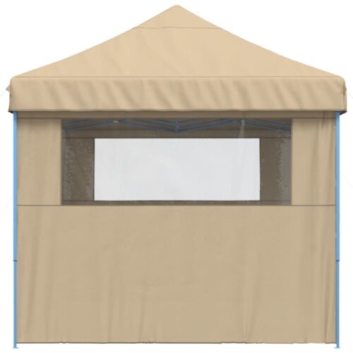 Foldable Party Tent Pop-Up with 3 Sidewalls Beige - Image 4