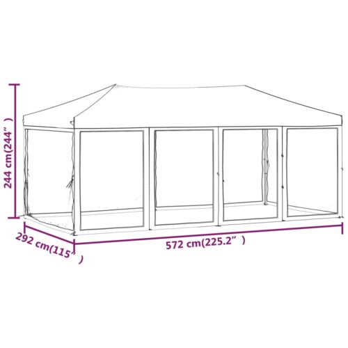 Folding Party Tent with Sidewalls Anthracite 3x6 m - Image 10