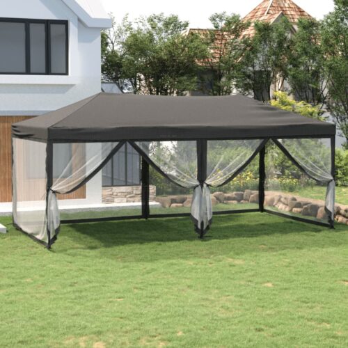 Folding Party Tent with Sidewalls Anthracite 3x6 m - Image 11
