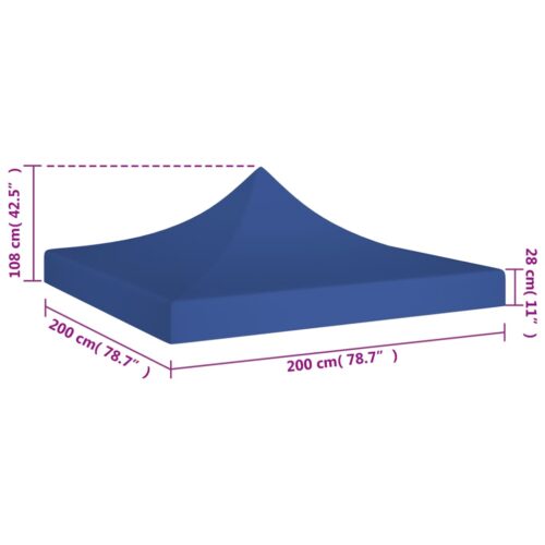 Gazebo Roof Top Replacement Marquee Party Tent Shade Cover Canopy 2x2m Blue 270g/m2 - Image 5