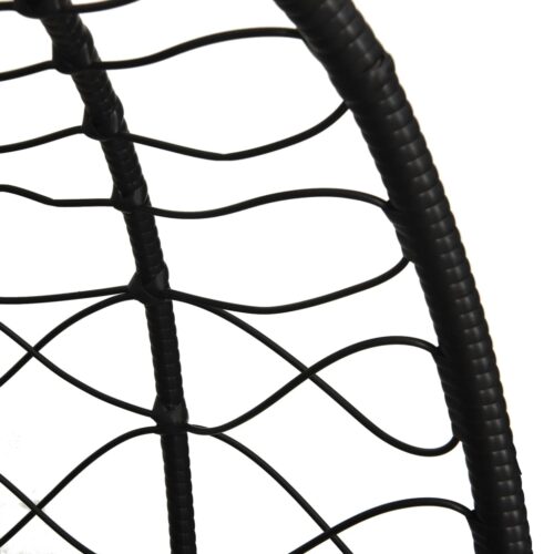 Hanging Egg Chair with Cushion Anthracite Poly Rattan Steel - Image 6