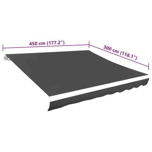 Awning Top Sunshade Canvas Anthracite 450x300cm - Image 5