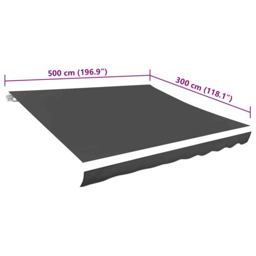 Awning Top Sunshade Canvas Anthracite 500x300cm - Image 5