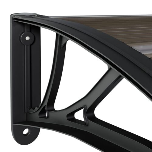 Window Door Awning Canopy Patio DIY UV Sun Rain Roof Shield Cover Black 300x75cm - Image 5