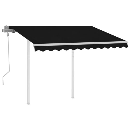 Manual Retractable Awning with Posts 3x2.5m Anthracite - Image 2
