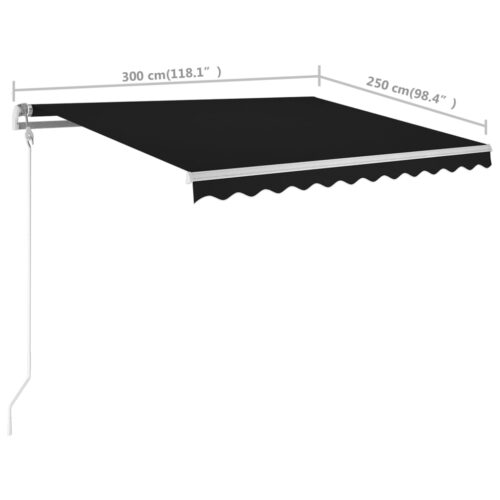 Manual Retractable Awning with Posts 3x2.5m Anthracite - Image 10
