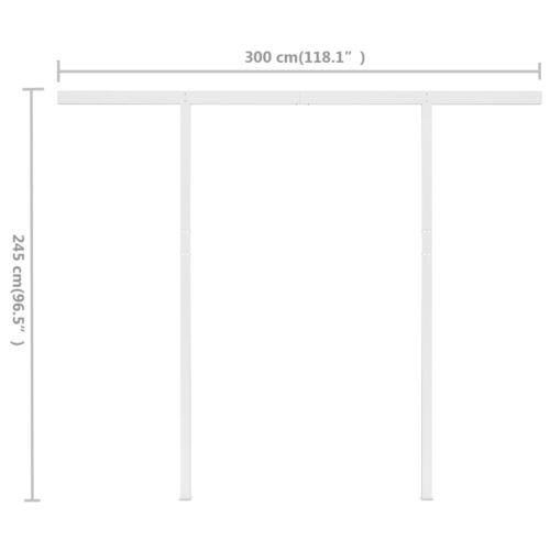 Manual Retractable Awning with Posts 3x2.5m Anthracite - Image 11