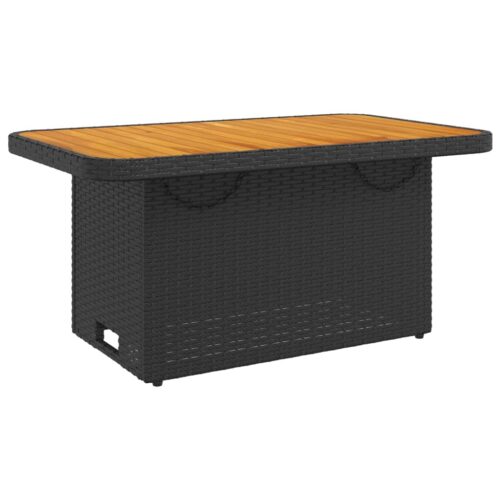 4-Piece Garden Dining Set with Cushions Black Poly Rattan Wicker Outdoor Patio Furniture - Image 3