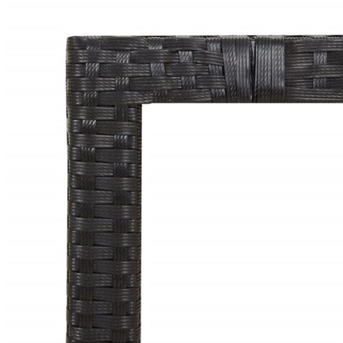 5-Piece Garden Bistro Set with Cushions Black Poly Rattan Wicker Outdoor Patio Furniture - Image 6