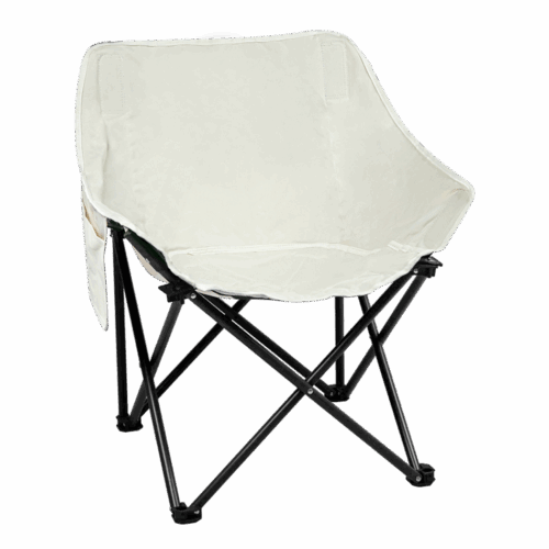 Levede Folding Camping Moon Chair Lightweight Beige - Image 9