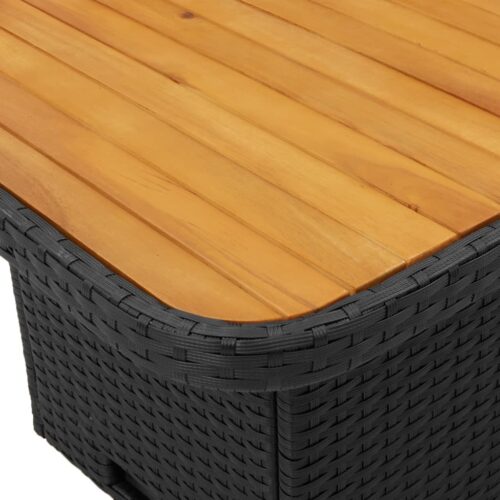 4-Piece Garden Dining Set with Cushions Black Poly Rattan Wicker Outdoor Patio Furniture - Image 5